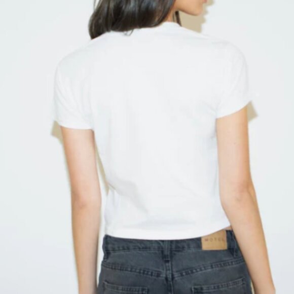 Bow Baby Tee NEW In Print We Trust - Picture 2 of 3